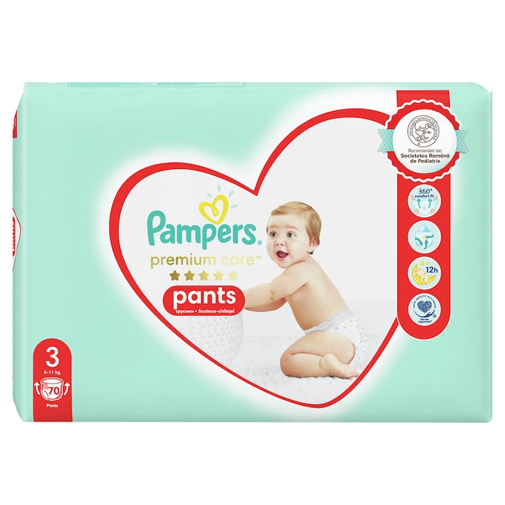 Пелени Pampers Premium Care Pants Размер 3, 6-11 кг, 48 бр.