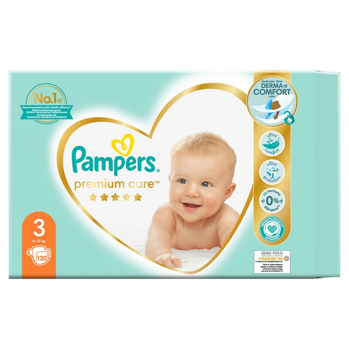 Scutece Pampers Premium Care, 6-10 kg, Marime Nr.3 - 60