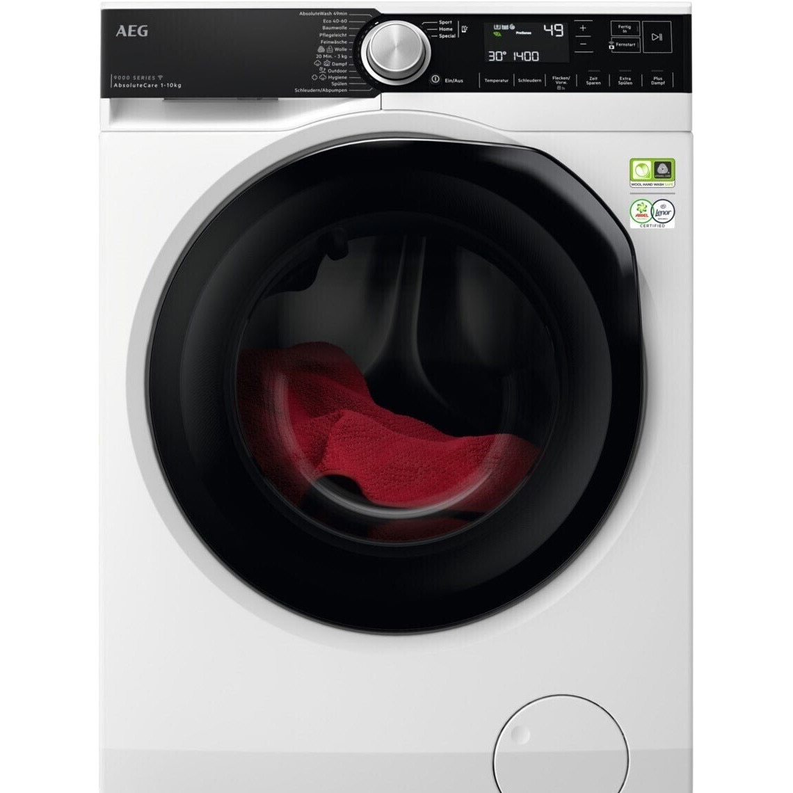 Masina De Spalat Rufe Frontala AEG LAVAMAT Serie 9000, LR9WSP1609, 10 Kg, Clasa A, 1600 Rpm, Alb