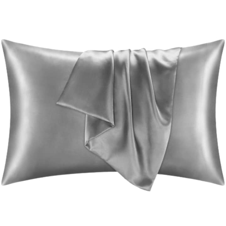 Fata de Perna din Satin, Gri, 51x76 cm, cu Aspect de Lux, Durabila, Anti-Statica, Anti-Pilling, Permeabila la Aer