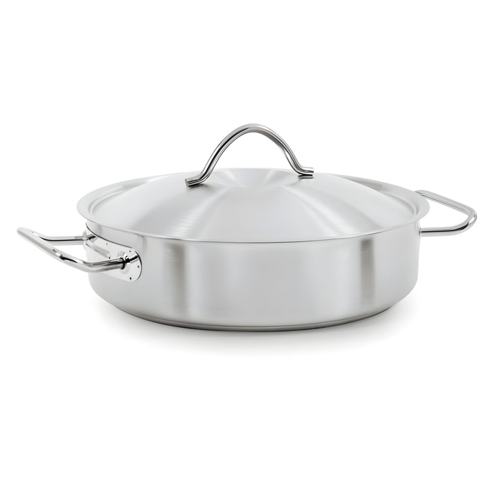 Cratita inox profesionala cu capac 15.9 l Ideal Inox 45x10 (h) cm otel inoxidabil 18/10