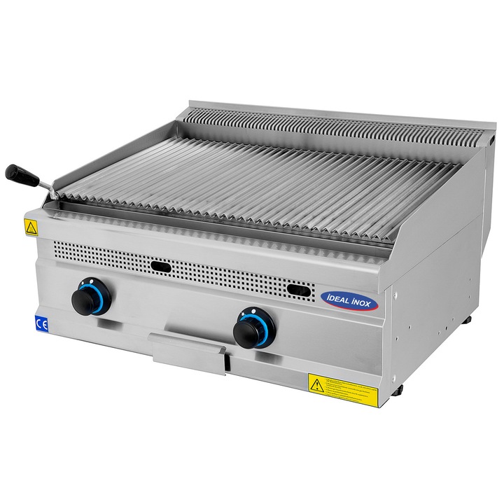 Gratar roca vulcanica pe gaz de 80 cm Ideal Inox Linia 700
