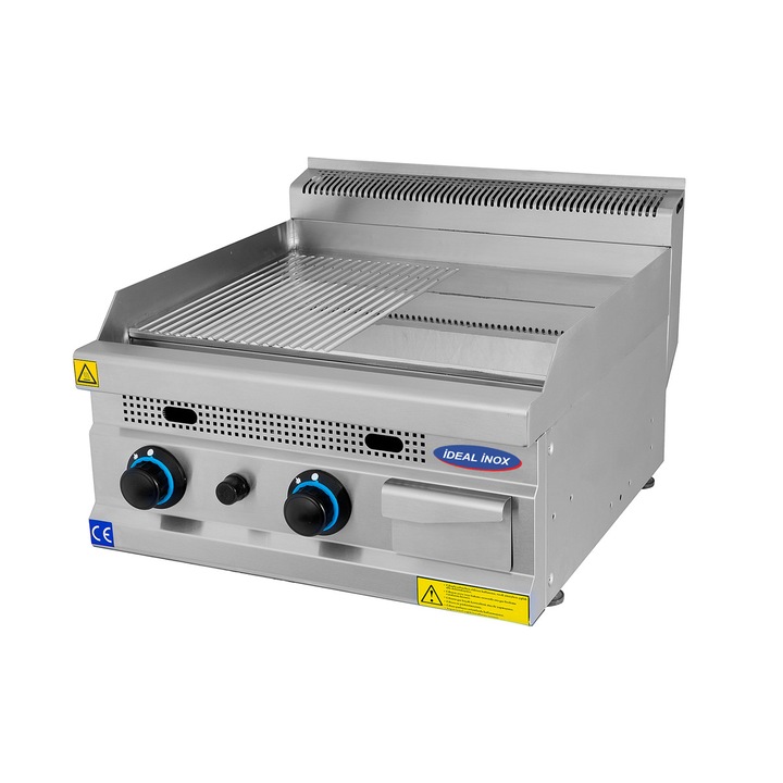 Gratar placa neteda si striata Ideal Inox 60 cm butelie Linia 630