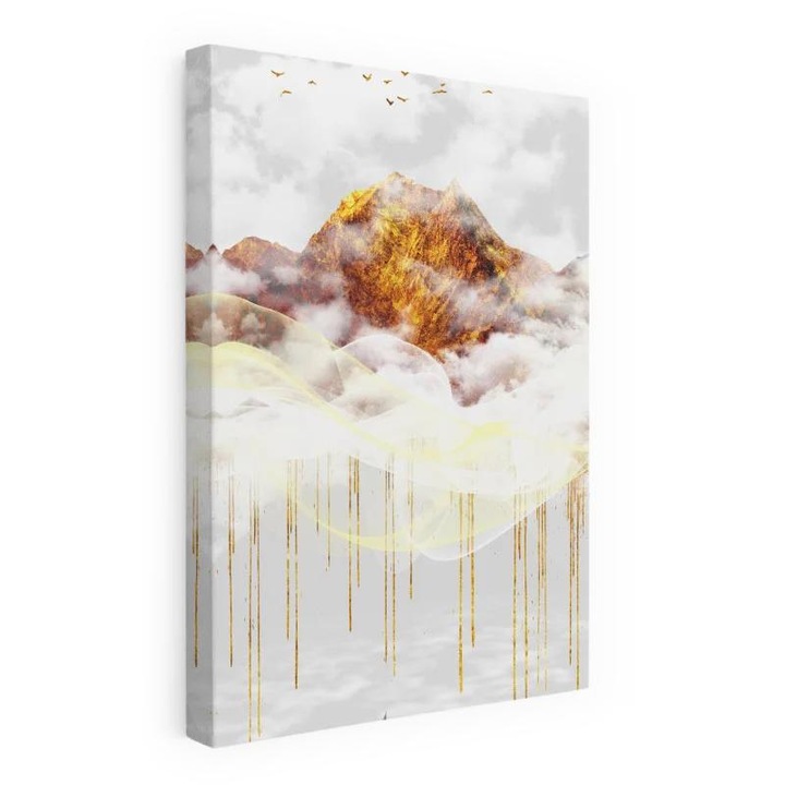Картина на платно, Абстрактен златен пейзаж 3, 70x100 cm, 40 x x60 cm