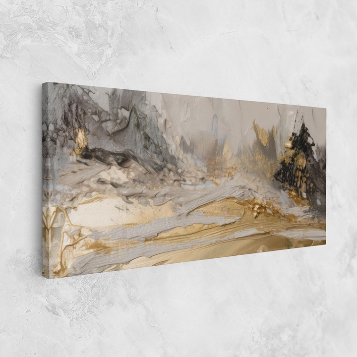 Картина на платно, ARTHUB, 60x120 cm | Спалня и Дневна, Абстрактни, Абстрактно изкуство, Abstract White Waves