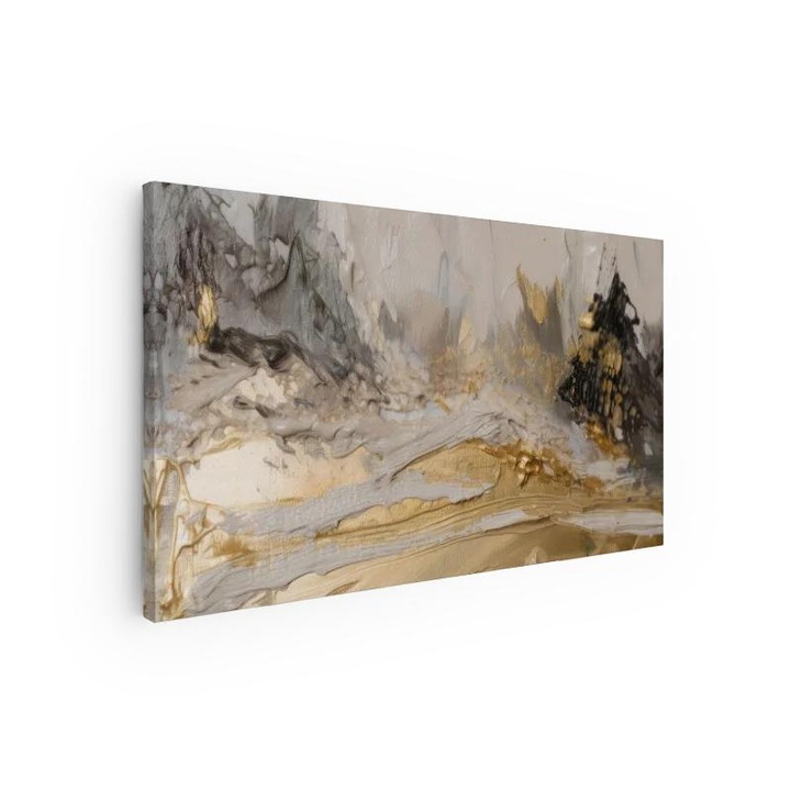 Картина на платно, Абстрактни бели вълни, 40x80 cm, 70 x x100 cm