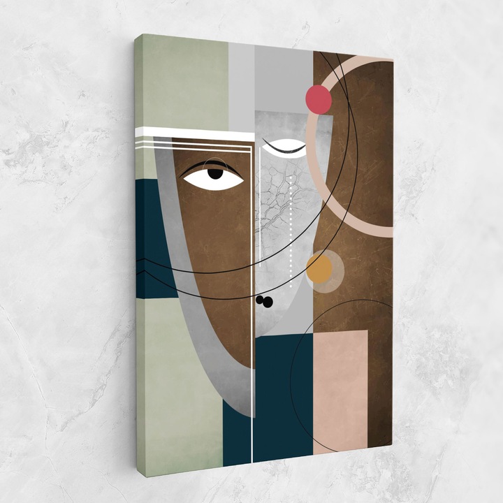 Картина на платно, ARTHUB, 70x100 cm | Спалня и Дневна, Абстрактни, Абстрактно изкуство, Abstract Brown Face