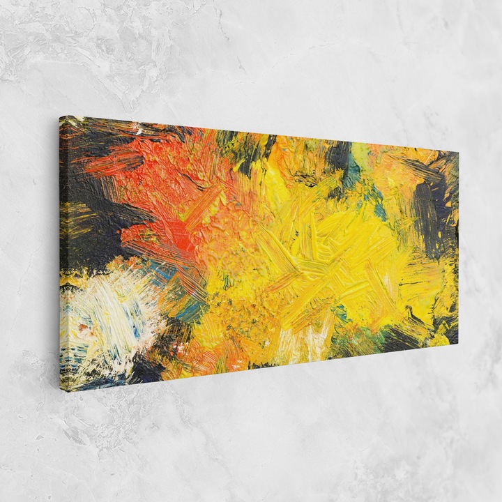 Картина на платно, ARTHUB, 60x120 cm | Спалня и Дневна, Абстрактни, Ярки цветове, Artistic Yellow Painting