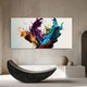 Картина на платно, ARTHUB, 60x120 cm | Спалня и Дневна, Абстрактни, Ярки цветове, Dark Purple Splash