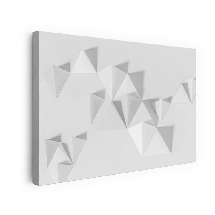 Arthub, Vászonkép, White 3d Triangle, 70x100 cm