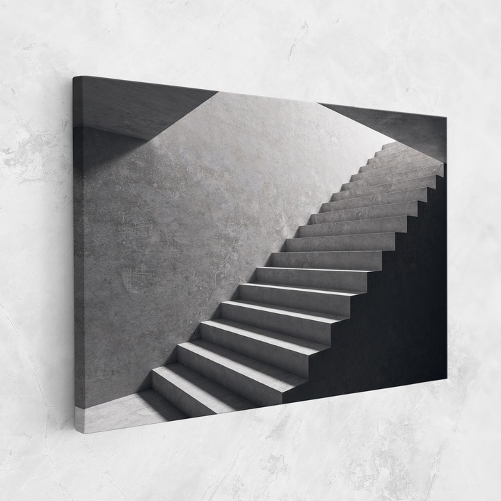 Картина на платно, ARTHUB, 50x70 cm | Спалня и Дневна, Абстрактни, Оптични илюзии, Concrete Stairs
