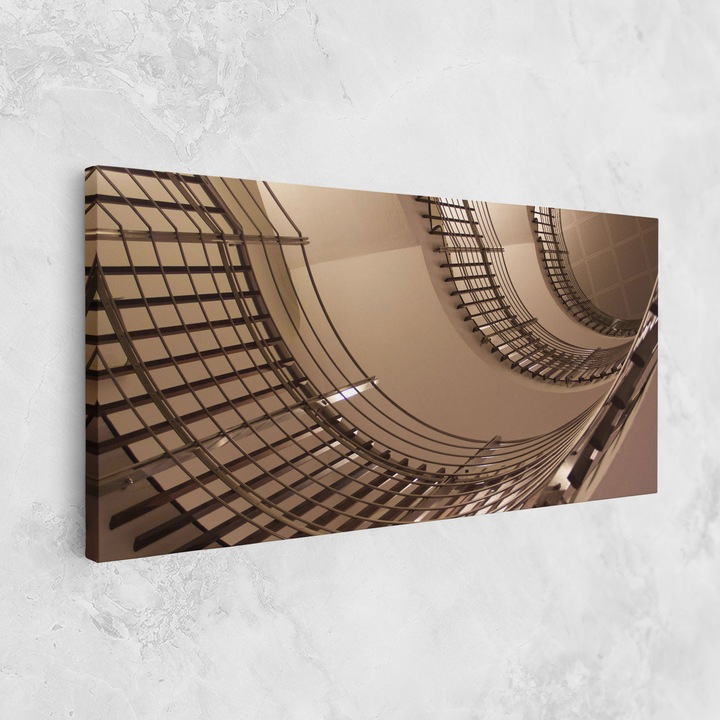 Картина на платно, ARTHUB, 60x120 cm | Спалня и Дневна, Абстрактни, Оптични илюзии, Cream Stairs