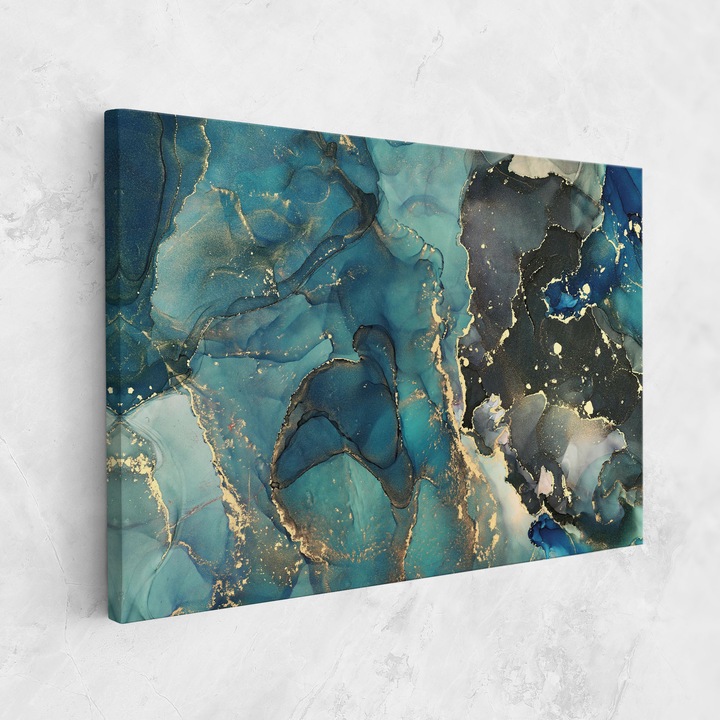 Картина на платно, ARTHUB, 40x60 cm | Спалня и Дневна, Абстрактни, Мрамор, Blue Marble