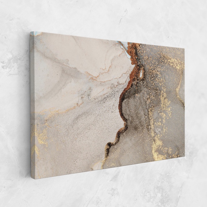 Картина на платно, ARTHUB, 40x60 cm | Спалня и Дневна, Абстрактни, Мрамор, Grey Gold Marble Gigapixel Art Scale 0_50x