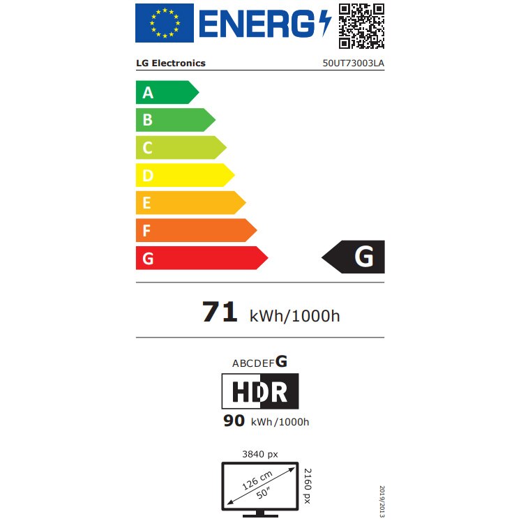 Televizor LG LED 50UT73003LA, 126 cm, Smart, 4K Ultra HD, Clasa G