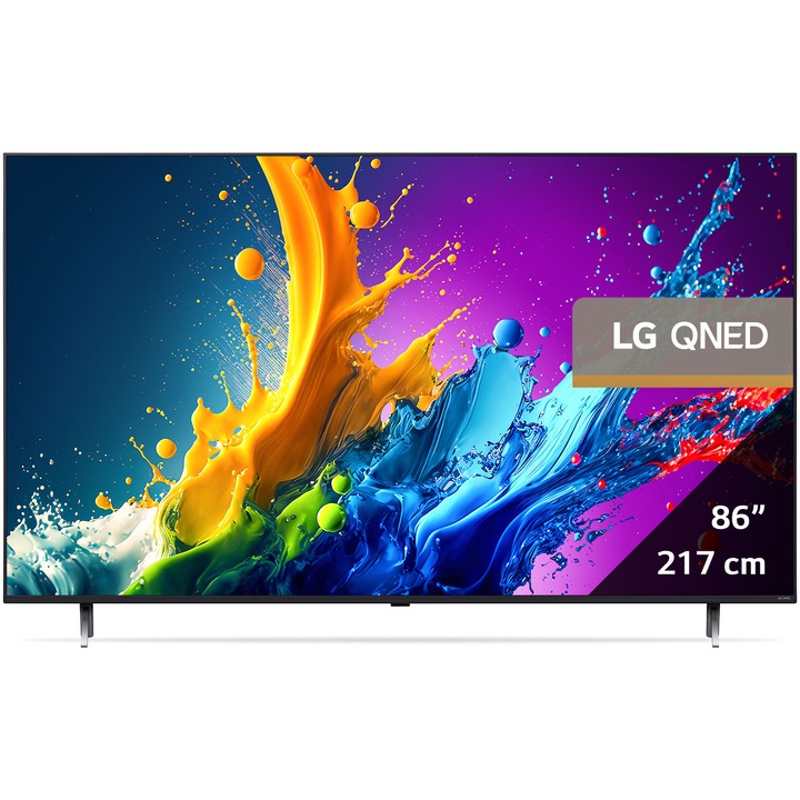 Телевизор LG QNED 86QNED80T3A, 86" (218 см ), Smart, 4K Ultra HD, Клас E (Модел 2024)