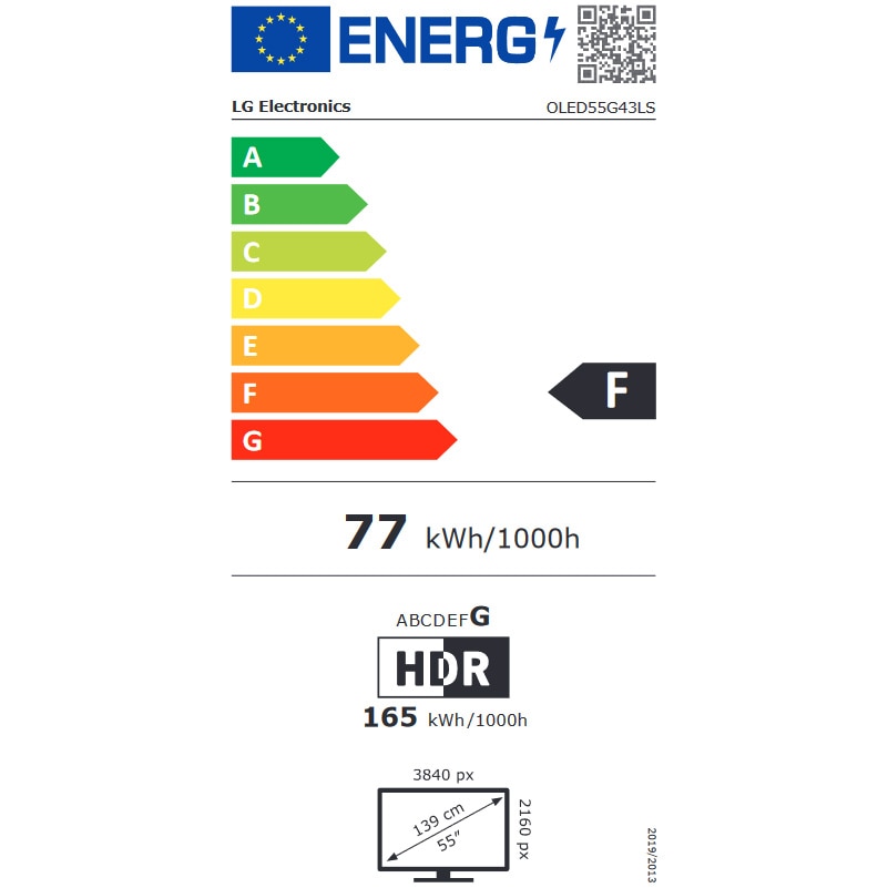 RESIGILAT: Televizor LG OLED evo OLED55G43LS, 139 cm, Smart, 4K Ultra HD, 100 Hz, Clasa F (Model 2024)