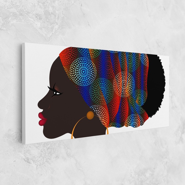 Картина на платно, ARTHUB, 60x120 cm | Спалня и Дневна, Жени, Африкански жени, Afro Hairstyle