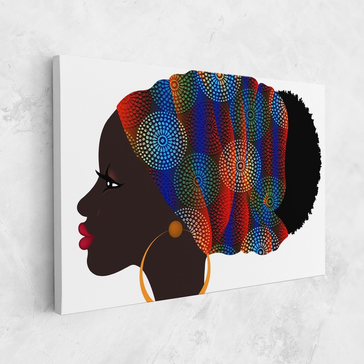 Картина на платно, ARTHUB, 80x120 cm | Спалня и Дневна, Жени, Африкански жени, Afro Hairstyle
