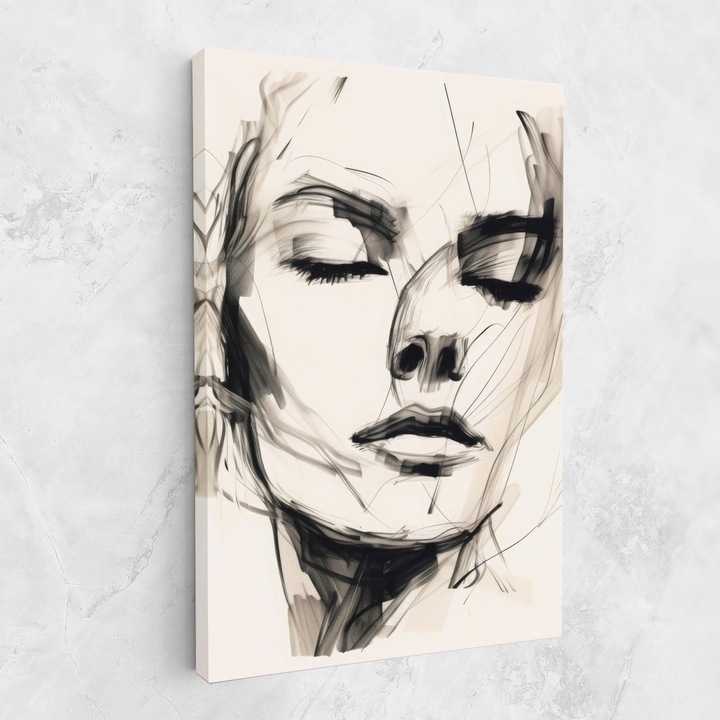 Картина на платно, ARTHUB, 80x120 cm | Спалня и Дневна, Жени, Портрети, Continuous Line Woman