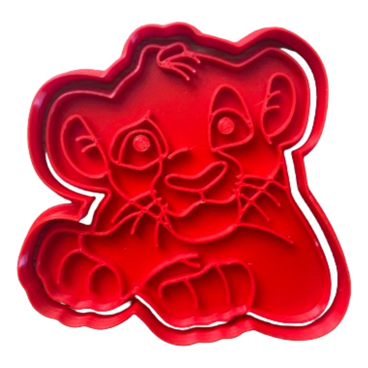 Forma de taiat biscuiti, fursecuri, prajituri, fondant, lut, din plastic, Tema Personaje din filme, tip Regele Leu, Simba, 89x87x10 mm