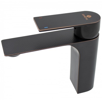 Baterie lavoar tip stalp Ermetiq Modern, monocomanda, cartus ceramic, Negru