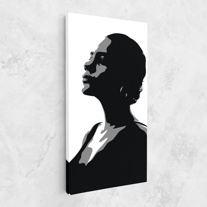 Картина на платно, ARTHUB, 60x120 cm | Спалня и Дневна, Жени, Силуети, Black Woman Shilouette