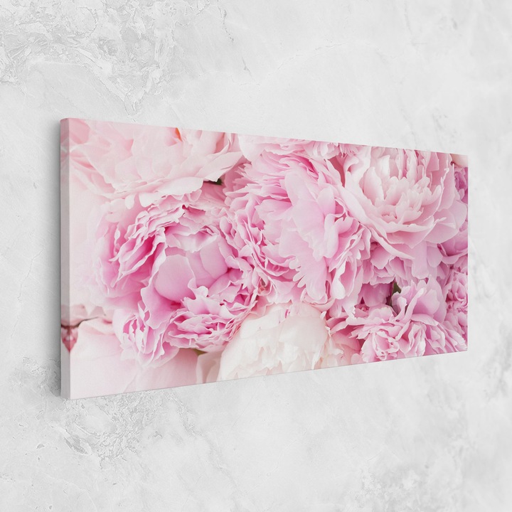 Картина на платно, ARTHUB, 60x120 cm | Спалня и Дневна, Цветя, Божури, Dreamy Pink Pastel Peony