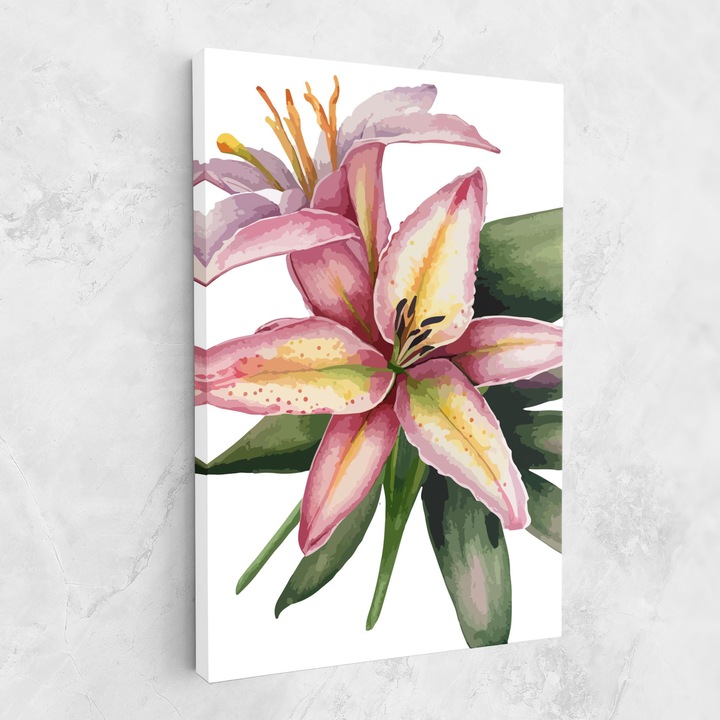 Картина на платно, ARTHUB, 70x100 cm | Спалня и Дневна, Цветя, Лилии, Lily Pretty Pink