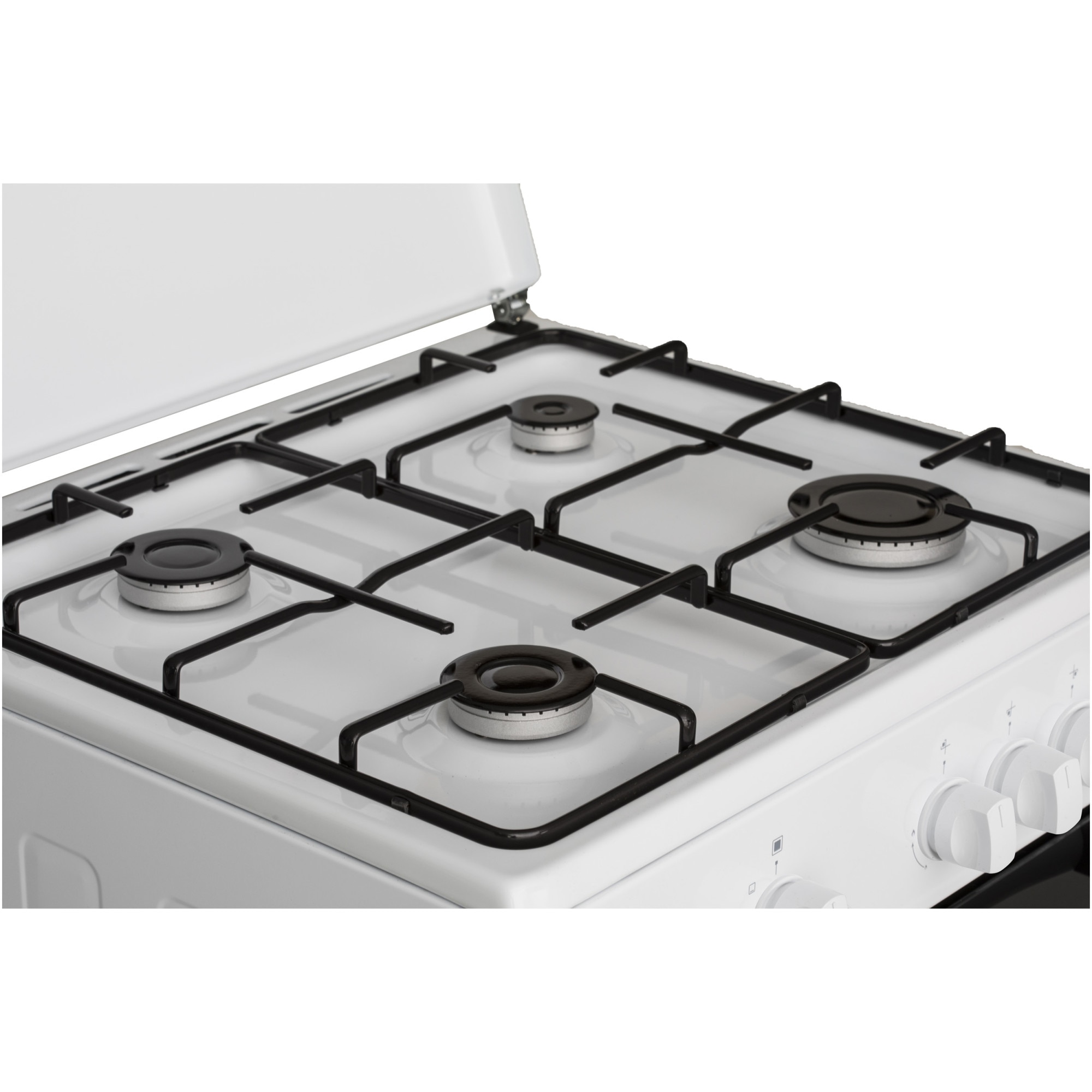 Aragaz Heinner HFSC-SME60WH, Gaz, 4 arzatoare, Dispozitiv siguranta plita si cuptor, 60 cm, Alb