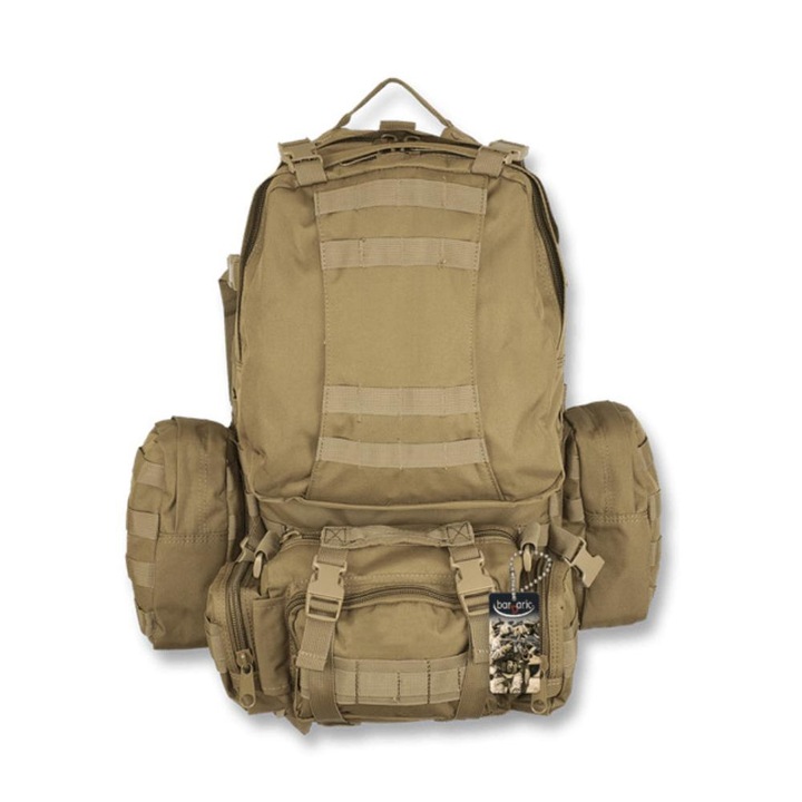 Rucsac Albainox Barbaric, capacitate 50L, nylon, Coyote, 50x55x33 cm