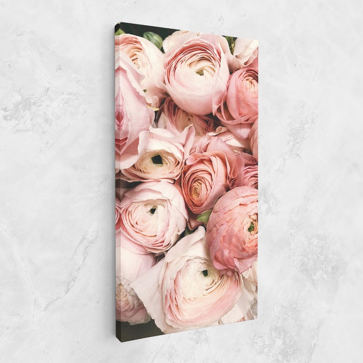 Картина на платно, ARTHUB, 50x100 cm | Спалня и Дневна, Цветя, Рози, Pink Rose Bouquet
