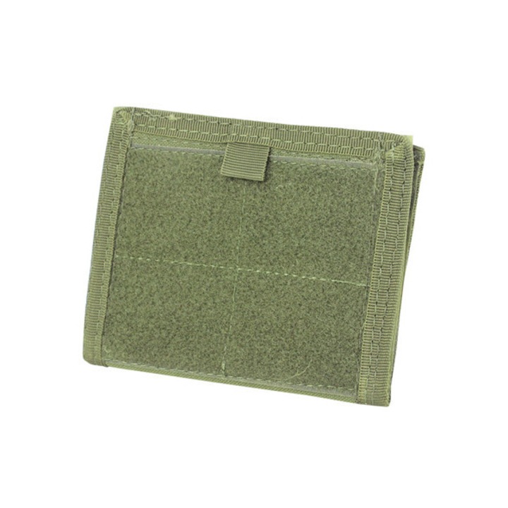 Suport carte de indentitate Condor, Velcro, compartimente transparente, verde, 10x12cm, pentru Molle