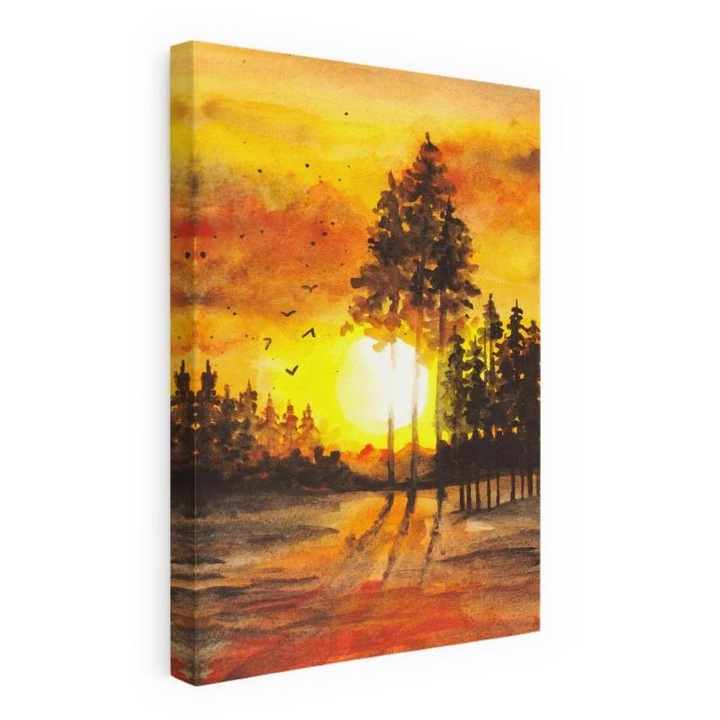 Arthub, Vászonkép, Watercolor Sunset Painting, 30x40 cm