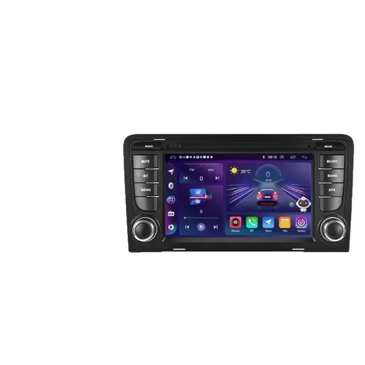 Мултимедиен плейър за кола, GPS навигация, 7", CarPlay, Android Auto, 2+64G, Bluetooth, FM радио