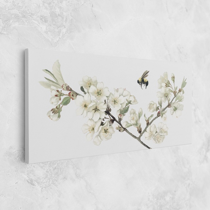 Картина на платно, ARTHUB, 60x120 cm | Спалня и Дневна, Пейзажи, Пролет, Bee Spring Flower