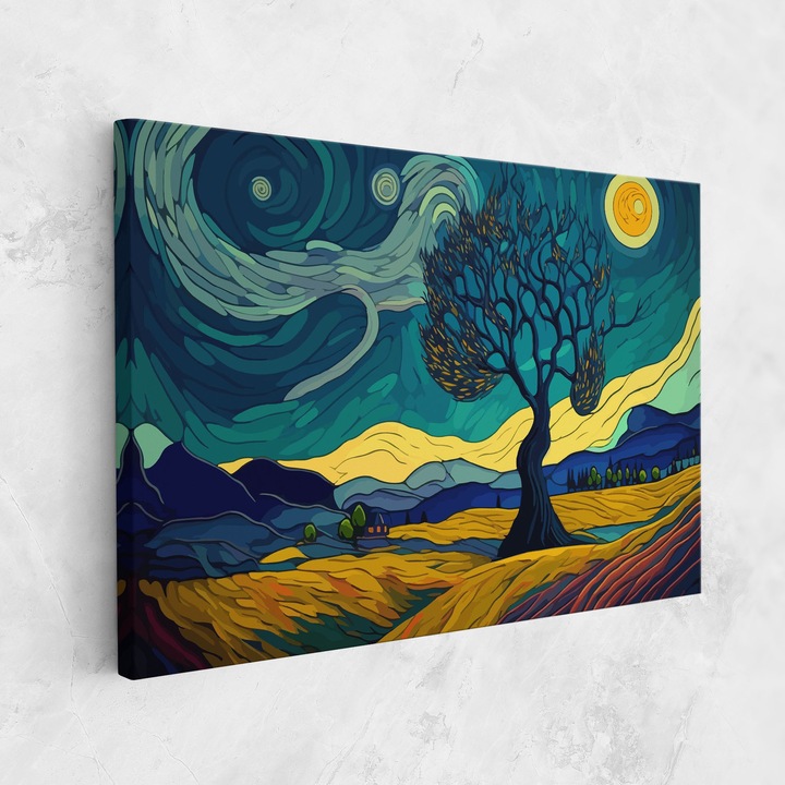 Картина на платно, ARTHUB, 80x120 cm | Спалня и Дневна, Пейзажи, Селски, Abstract Rural Art