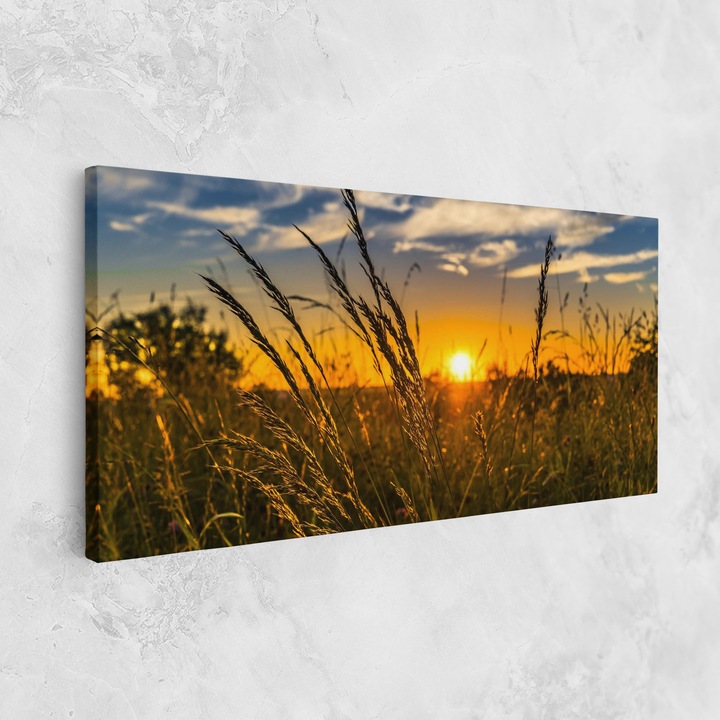 Картина на платно, ARTHUB, 50x100 cm | Спалня и Дневна, Пейзажи, Лято, Wheat Sunset