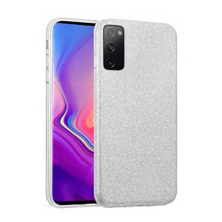 Калъф за телефон Samsung Galaxy S20 FE - сребрист лъскав кейс