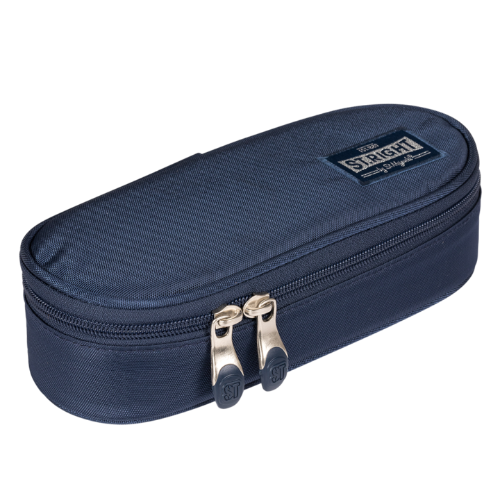 Моливник, с 1 отделение, вътрешно капаче, колекция St.Right - Navy Blue Silver PC01 23x9, 5x6cm