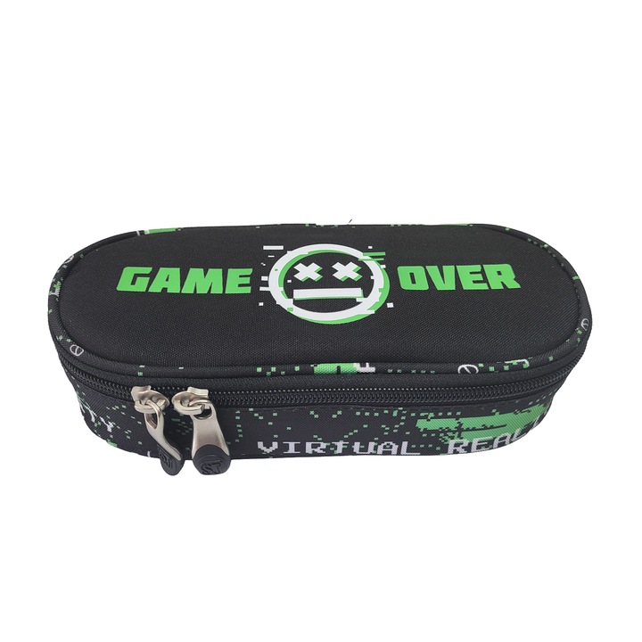 Твърд калъф за моливи, с вътрешен капак, колекция St.Right - VR Gamer PC01 23x9, 5x6cm