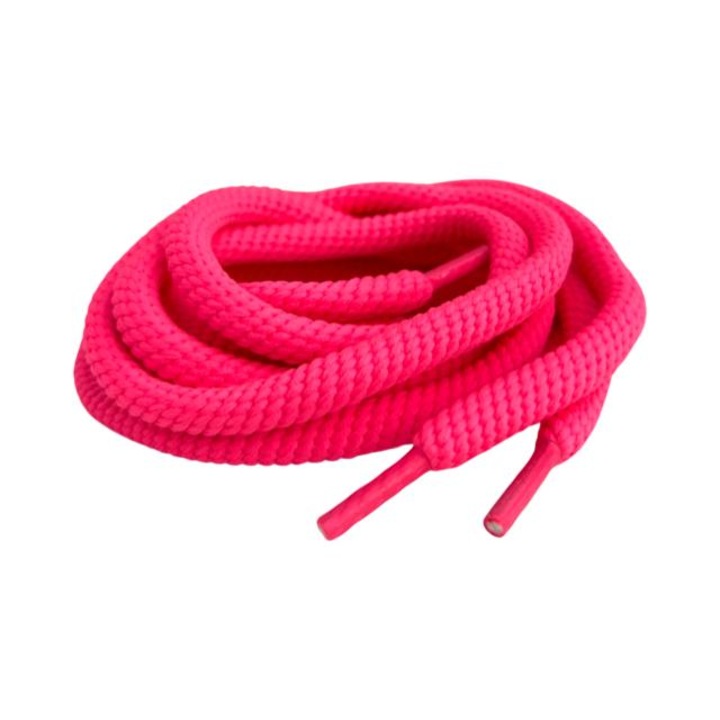 Set 2 sireturi groase 1cm rotunde Roz Aprins