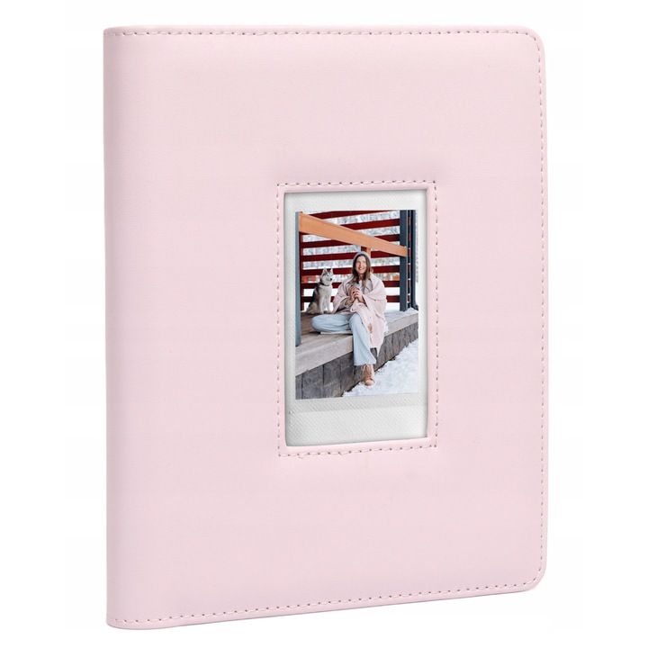 Album foto 288 buc. pentru Fuji Instax Canon Xiaomi Polaroid HP Kodak ZINK / Fereastra pe husa / Roz