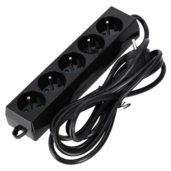 Prelungitor, prelungitor, retea, lungime 3 m, 5x priza 230 V, impamantare
