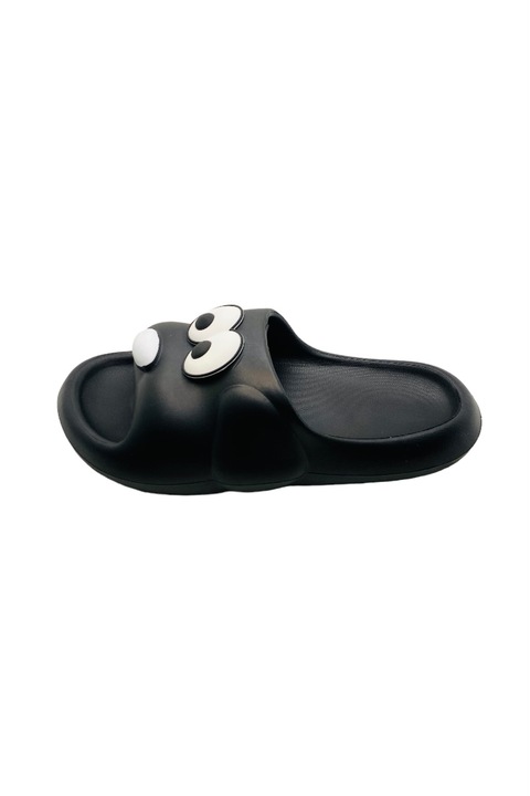 Papuci pentru barbati, Tecos, foarte usori, talpa anti-alunecare, imprimeu amuzant 3D, Negru