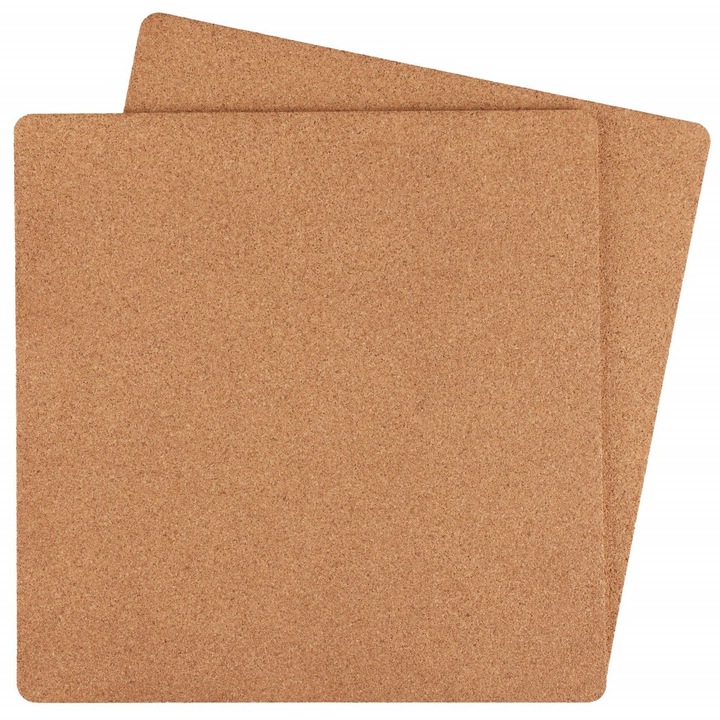 Suport pentru farfurii EcoCMK, din pluta, placemats Brown, patrat, set 2buc