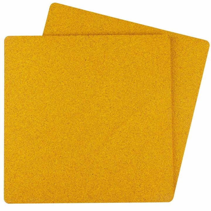 Suport pentru farfurii EcoCMK, din pluta, placemats Yellow, patrat, set 2buc