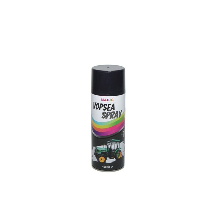 Spray vopsea auto negru lucios tip New Holland 450ml MAGIC