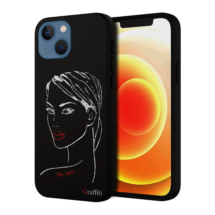 iPhone 15 Plus készülékkel kompatibilis - Graffiti No. 207 mintás szilikon tok