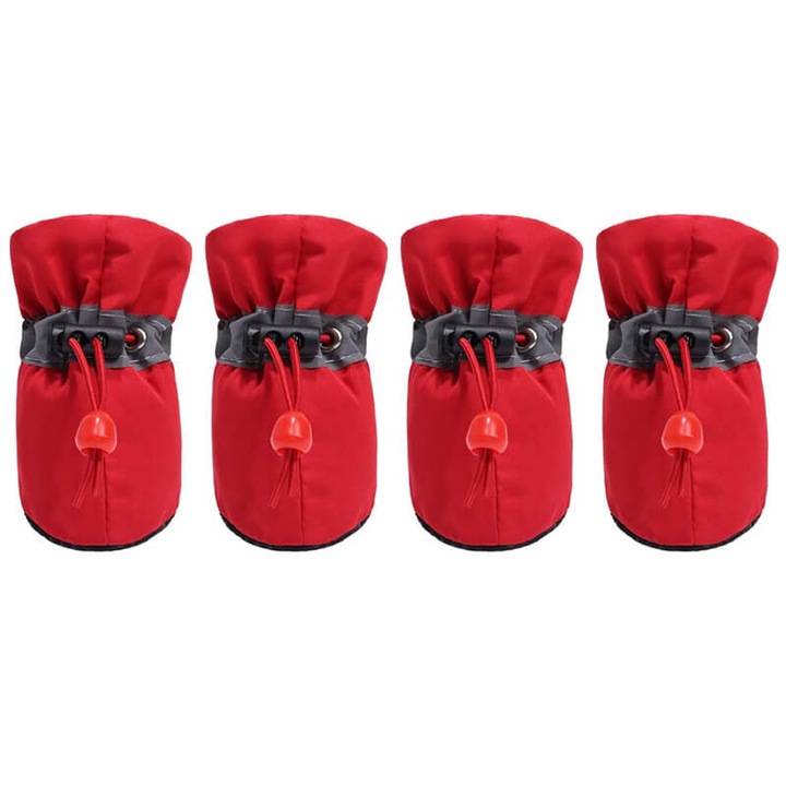 Set ghetute botosei Edman Protector Walker Care, pentru caini, marimea XL, Rosu, 4 bucati